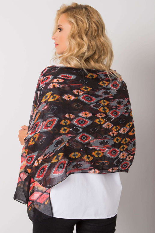 Dámský šátek s černo-červeným vzorem