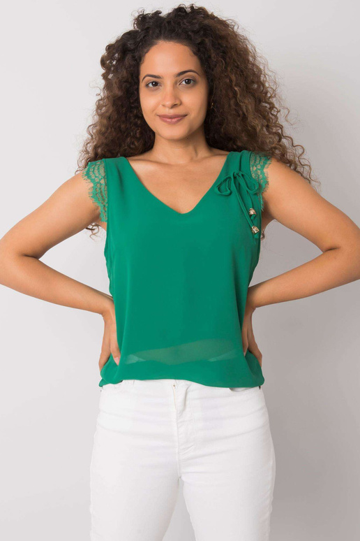 Zelený safírový krajkový top Zelený safírový krajkový top