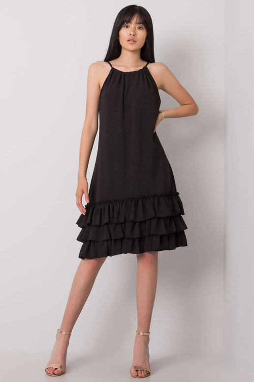 Černé šaty s volánem Routh RUE PARIS