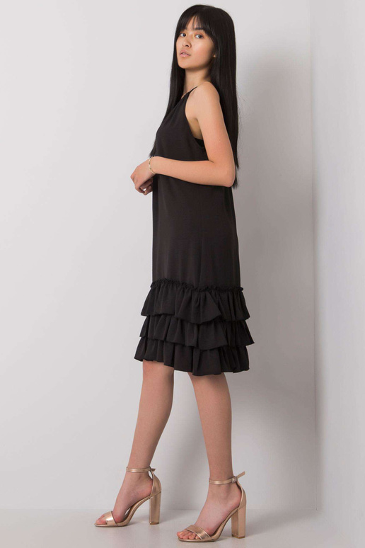 Černé šaty s volánem Routh RUE PARIS