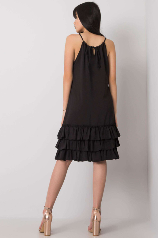 Černé šaty s volánem Routh RUE PARIS