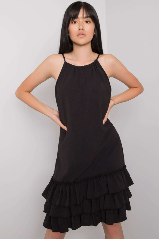 Černé šaty s volánem Routh RUE PARIS