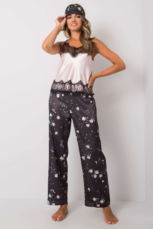 Černo-růžová třídílná spací souprava