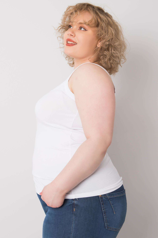 Bílý extra velký bavlněný top