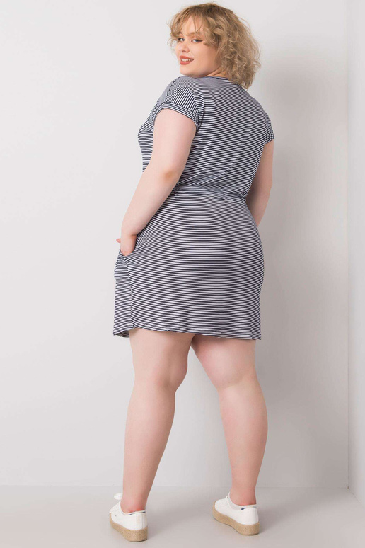 Tmavě modré a bílé pruhované mini...