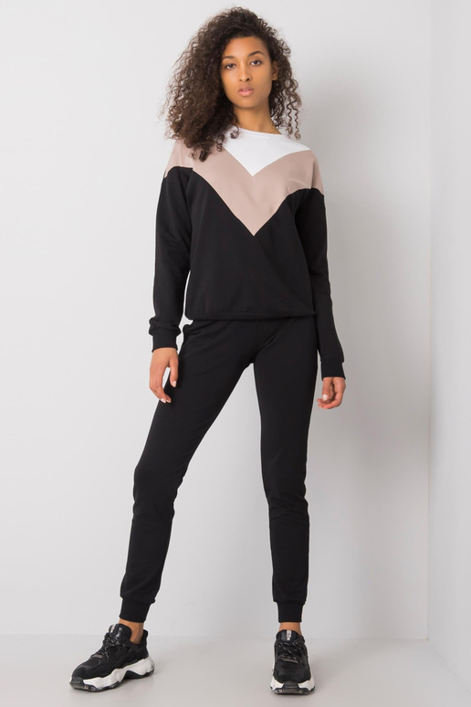 Tmavě béžová a černá tepláková...