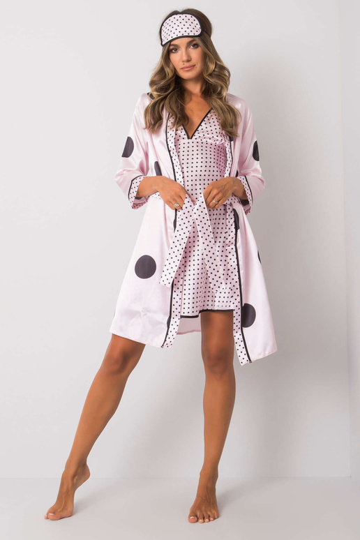 Světle růžová noční sada s hráškem