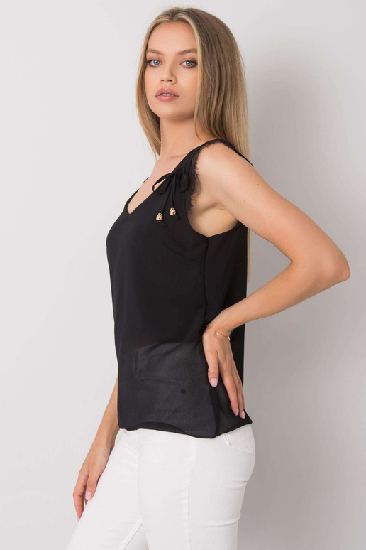 Černý safírový krajkový top
