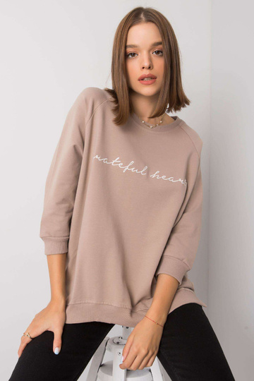 Tmavě béžová mikina pro...