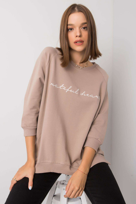 Tmavě béžová mikina pro ženy bez...