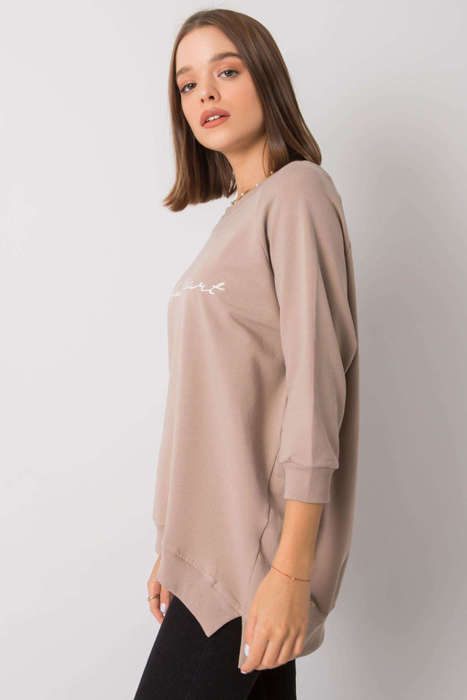 Tmavě béžová mikina pro ženy bez...