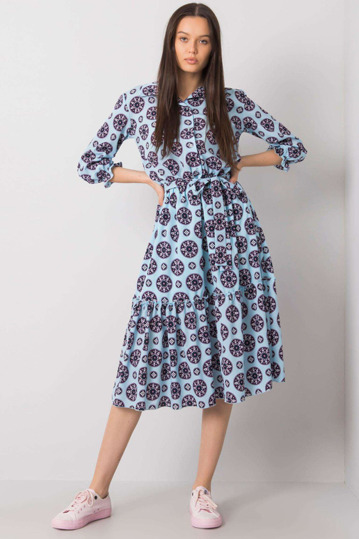 Modré šaty s potiskem Avelina