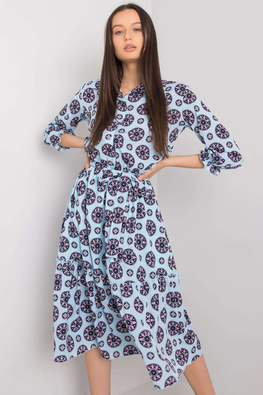 Modré šaty s potiskem Avelina