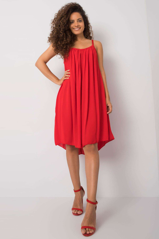 Červené šaty na ramínka Polinne OCH...