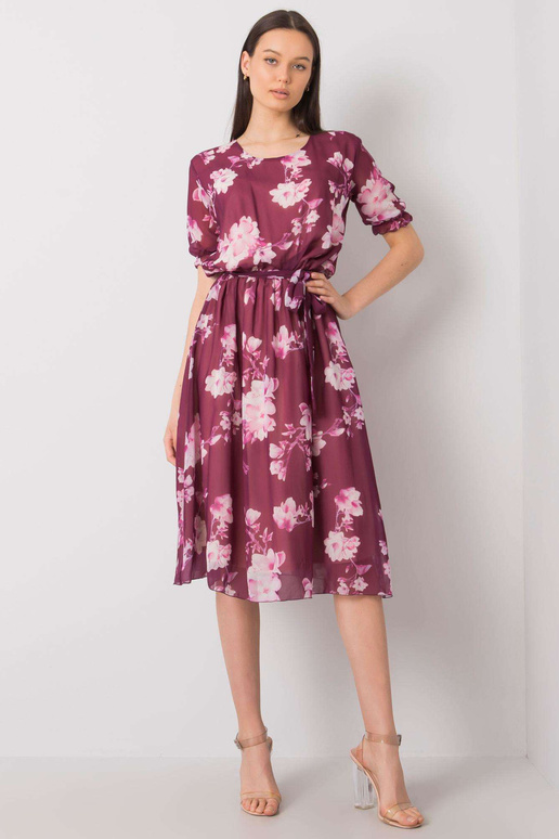 Audette fialové květinové šaty