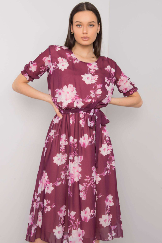 Audette fialové květinové šaty