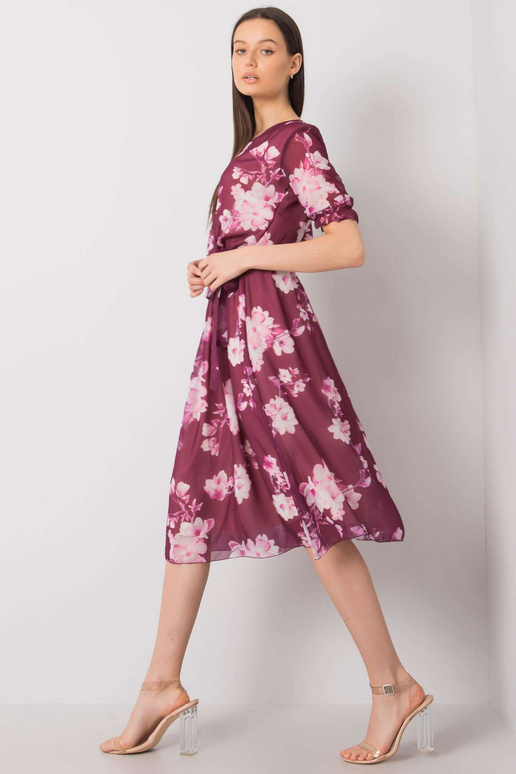 Audette fialové květinové šaty