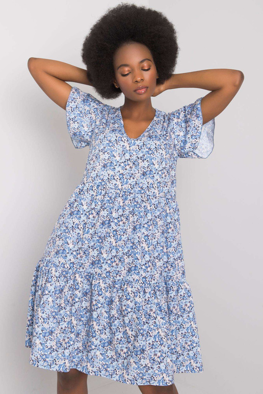 Modré volánové šaty Genevieve RUE PARIS