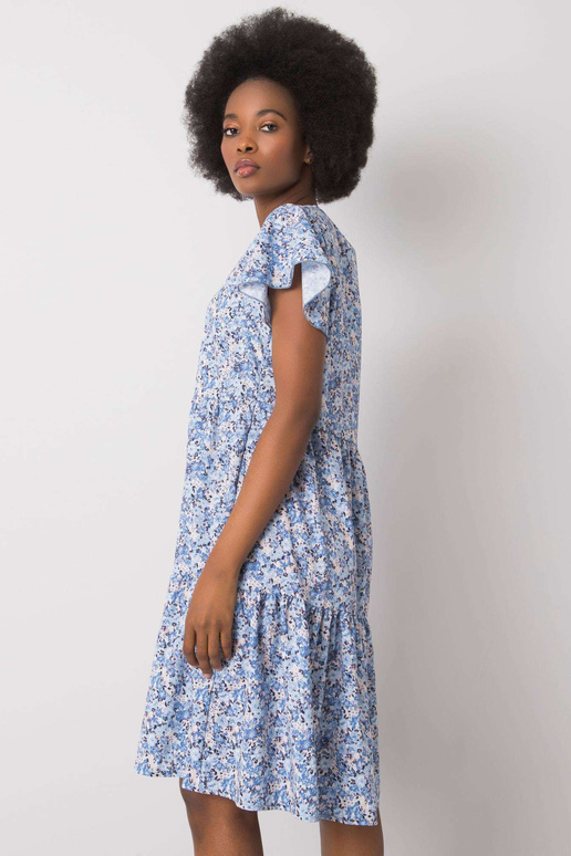 Modré volánové šaty Genevieve RUE PARIS