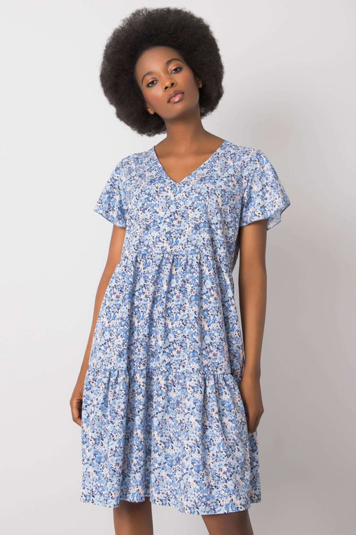 Modré volánové šaty Genevieve RUE PARIS