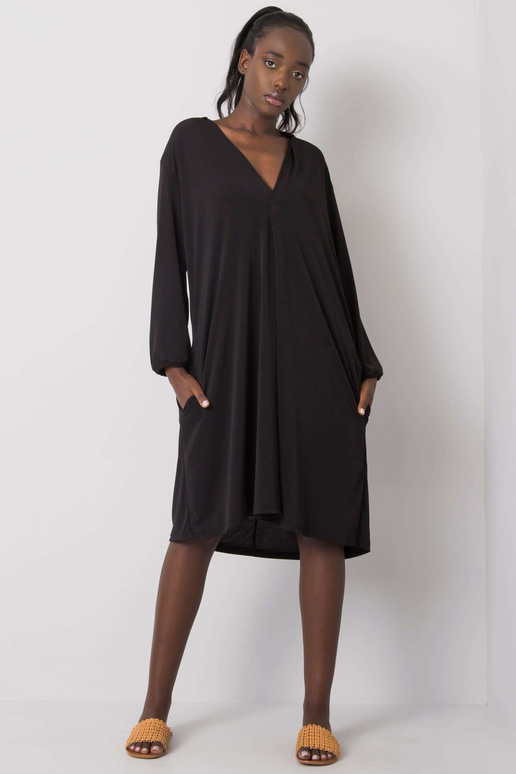 Černé šaty Yetta s výstřihem do V