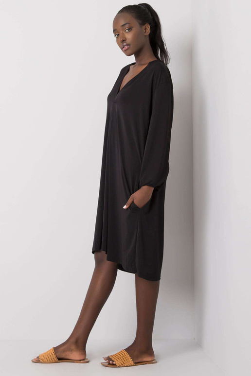 Černé šaty Yetta s výstřihem do V