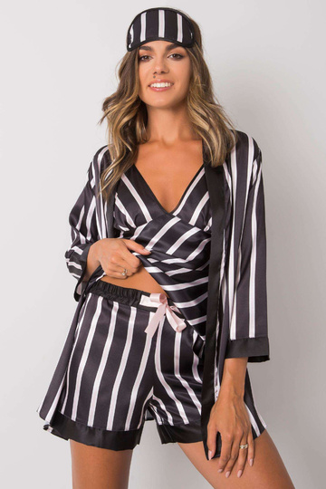 Černá pruhovaná sada na spaní 2