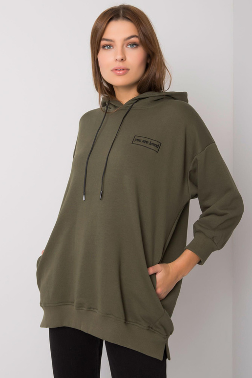 Khaki mikina s kapsami Leora