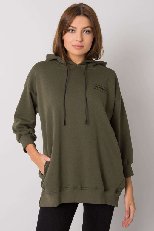 Khaki mikina s kapsami Leora