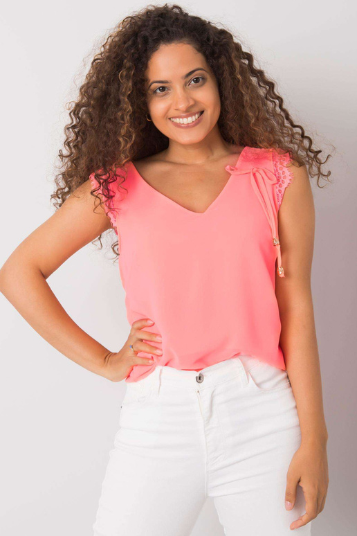 Fluo růžový top se safírovou krajkou Fluo růžový top se safírovou krajkou