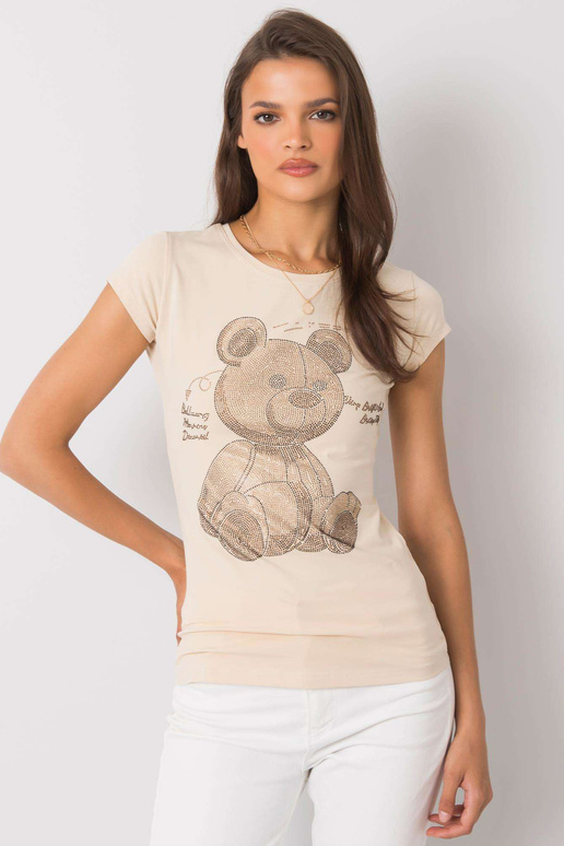 Béžové tričko s nášivkou Misha