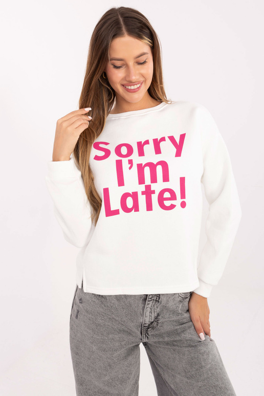 Ecru-růžová mikina s nápisem Kailee