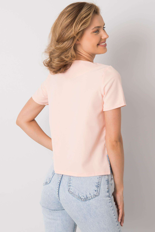 Broskvově modrá halenka s krajkou Zahra