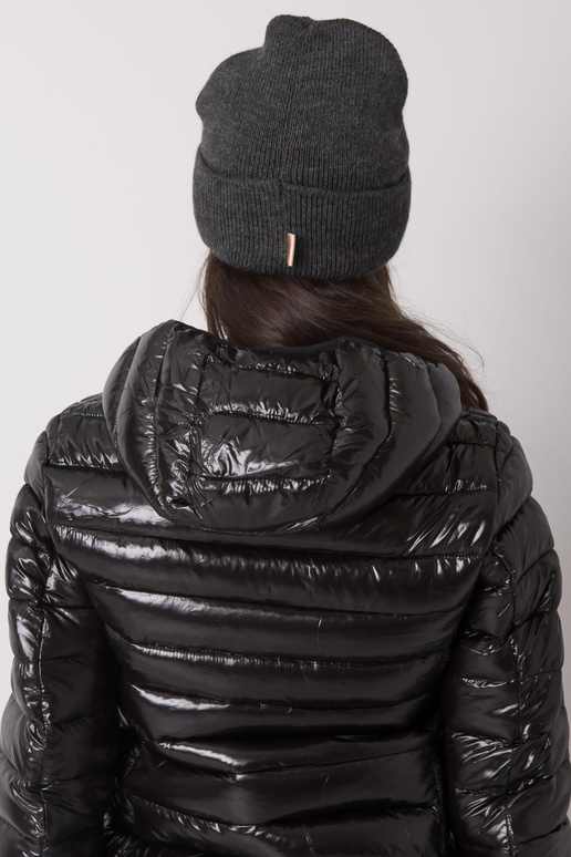 Tmavě šedá dámská čepice s čepicí