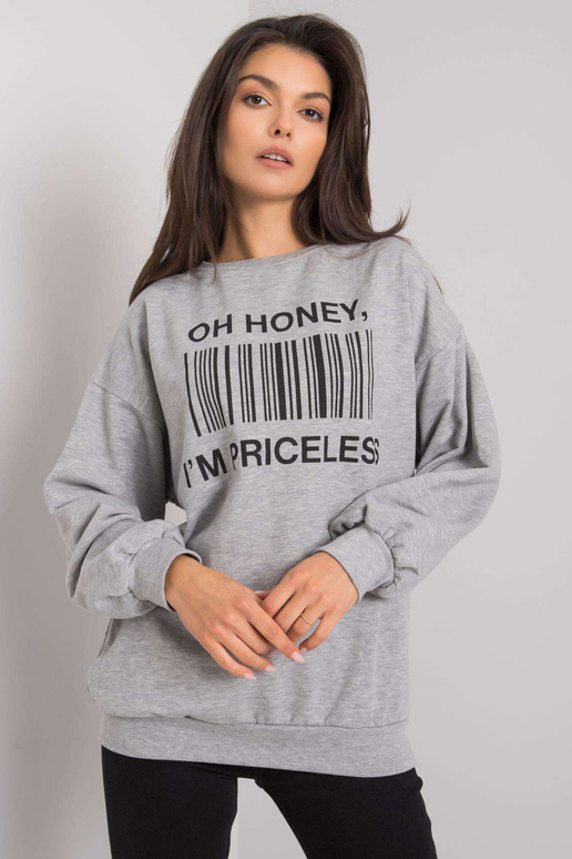 Šedá mikina s potiskem Basile