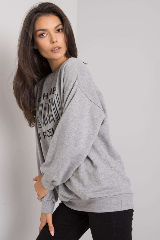 Šedá mikina s potiskem Basile