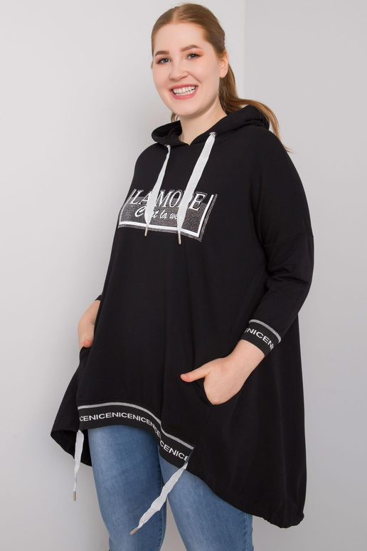 Černá mikina Belina s nášivkou