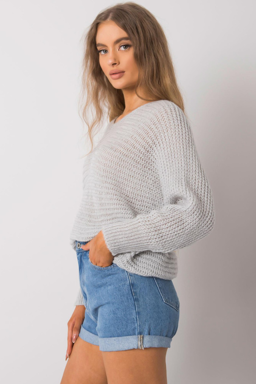 Carina OCH BELLA Šedý pletený svetr Carina OCH BELLA Šedý pletený svetr