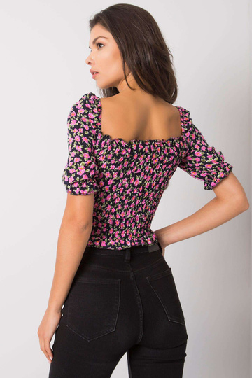 Černá halenka s květinami...