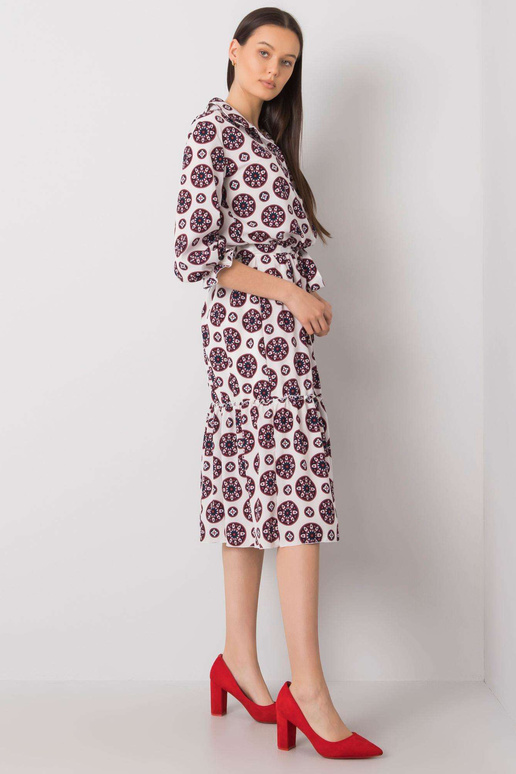Bílé a červené šaty s potiskem Avelina