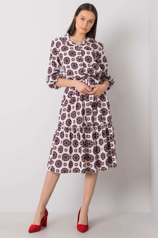 Bílé a červené šaty s potiskem Avelina