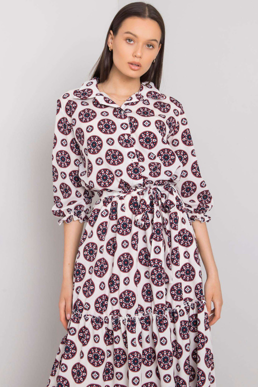 Bílé a červené šaty s potiskem Avelina