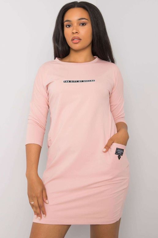 Špinavé růžové šaty větší velikosti s...