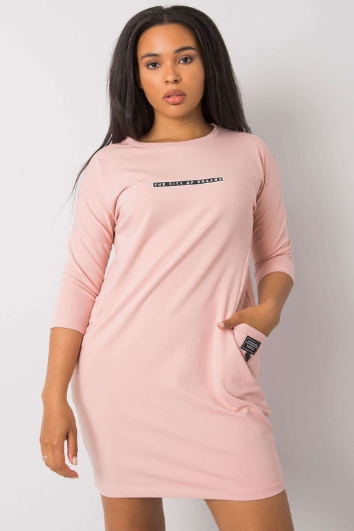 Špinavé růžové šaty větší velikosti s...