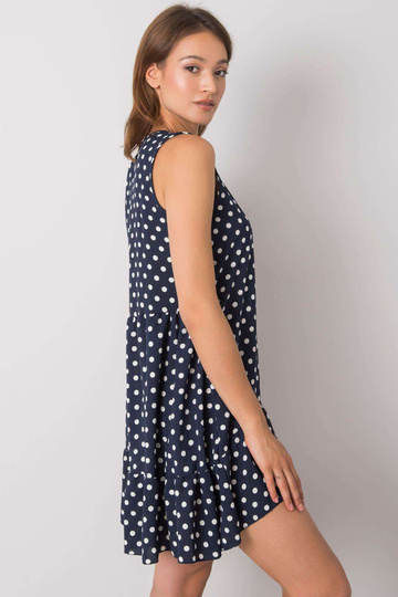 Tmavě modré puntíkované...