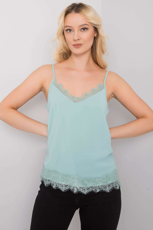Dámský mint top s krajkou Leyla