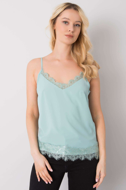 Dámský mint top s krajkou Leyla