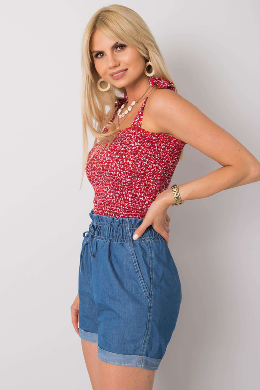 Červený květovaný top Thalia RUE PARIS