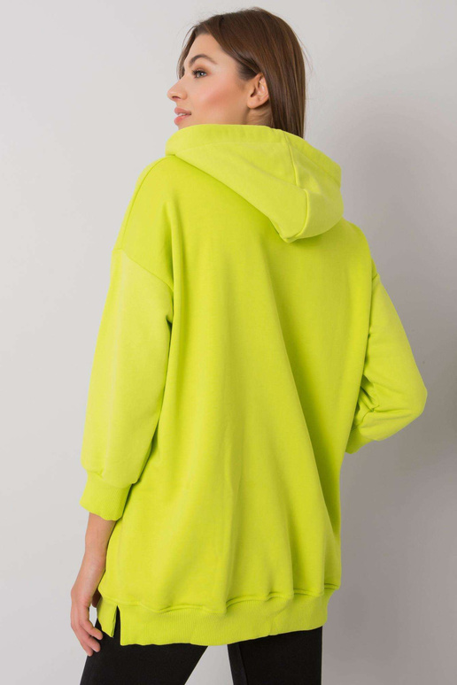 Limetkově modrá mikina s kapsami Leora