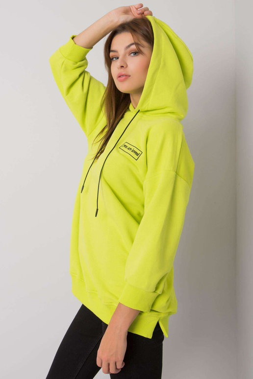 Limetkově modrá mikina s kapsami Leora